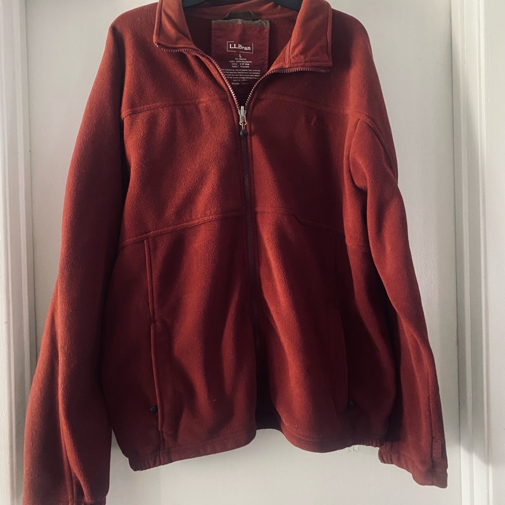 L.L. Bean Men's Red Lightweight Fleece Jacket